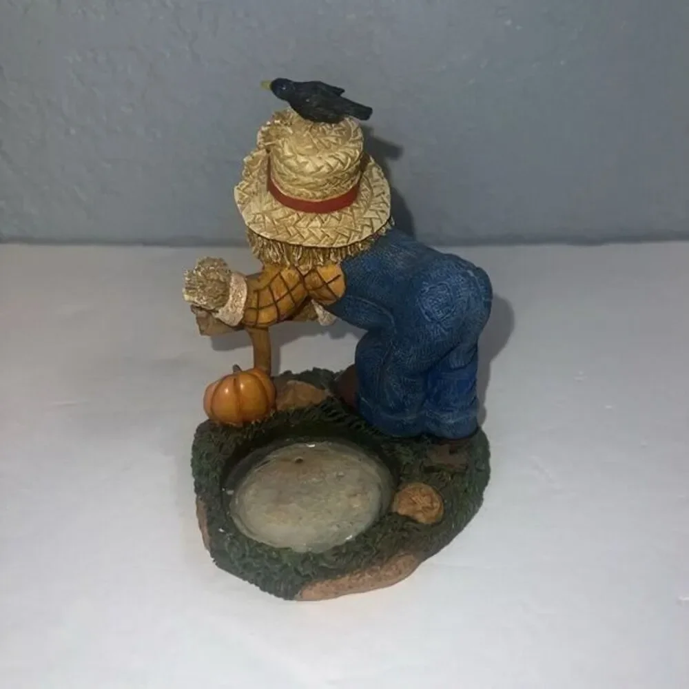 Vintage Retired SCARECROW & PUMPKIN NO CROWS Yankee Candle Votive‎ Holder